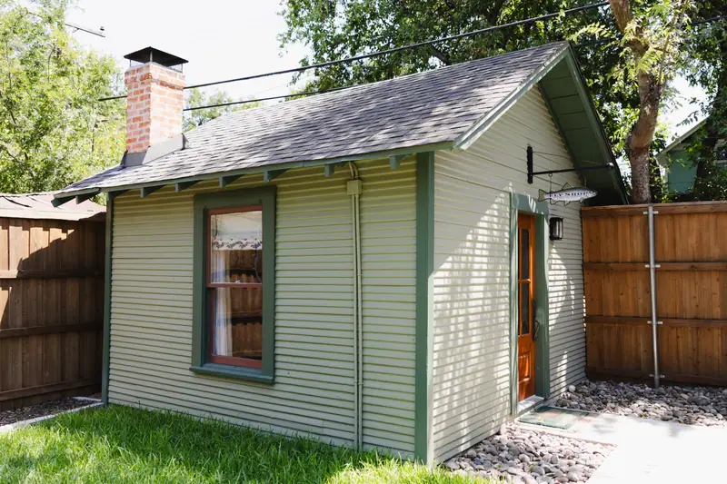 Exterior of the restored freestanding structure behind the historic Fairmount home